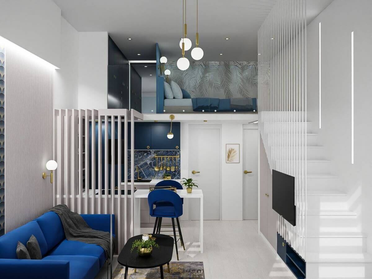 Csoda 22 m2-en - Galériás belvárosi lakás modern eleganciával