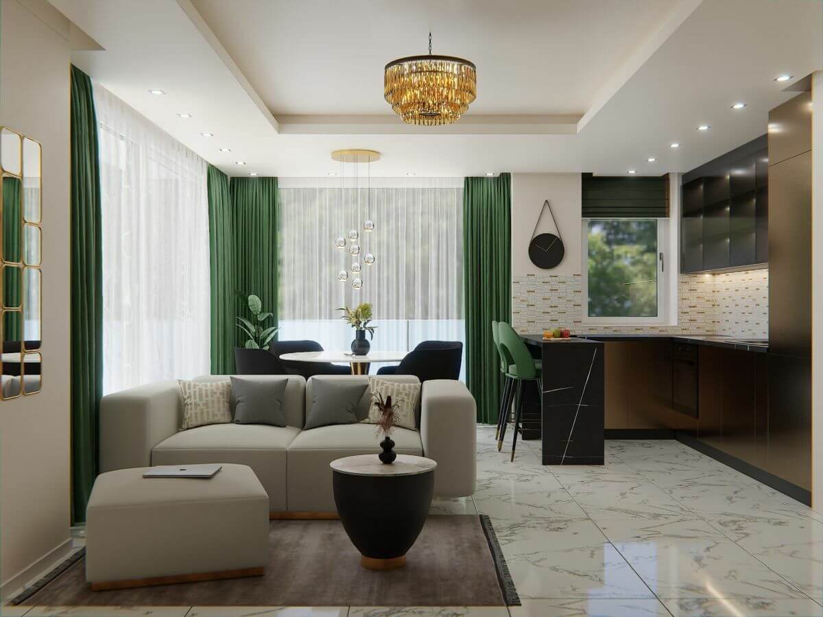 Modern otthon nagy terasszal, stílusos lakberendezéssel a XI. kerületben 91 m2-en